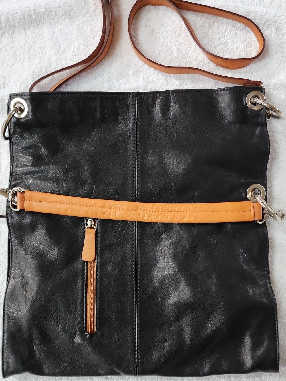 Lavorazione Artigianale Women's Black Leather Crossbody Bag Preowned